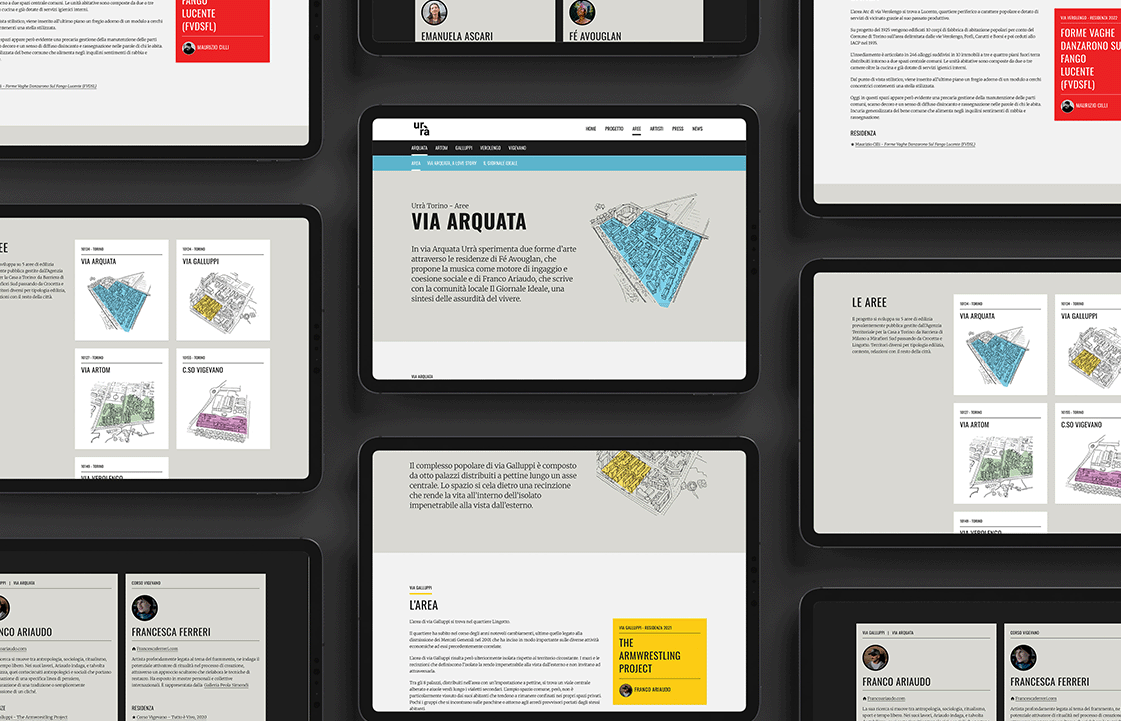 Wireframes and visual design for Urrà Torino